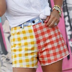 NWT Farm Rio Gingham Plaid Shorts